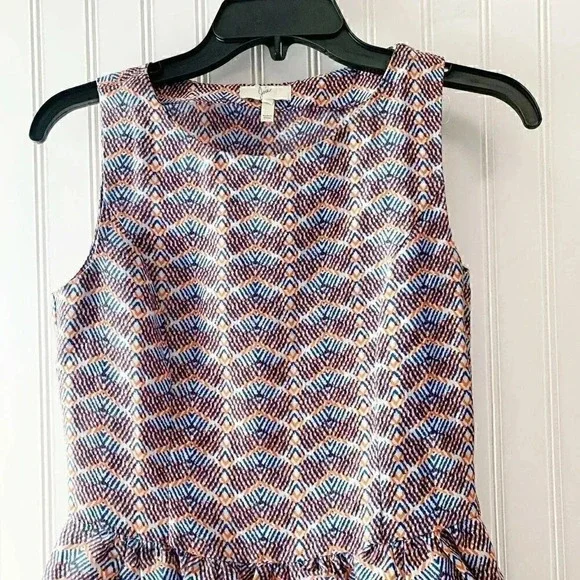 Joie Meriel Silk Blend Chevron Print Flare Dress - Picture 3 of 7